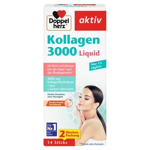 Abbildung der Produktverpackung Doppelherz aktiv Kollagen 3000 Liquid Frontansicht